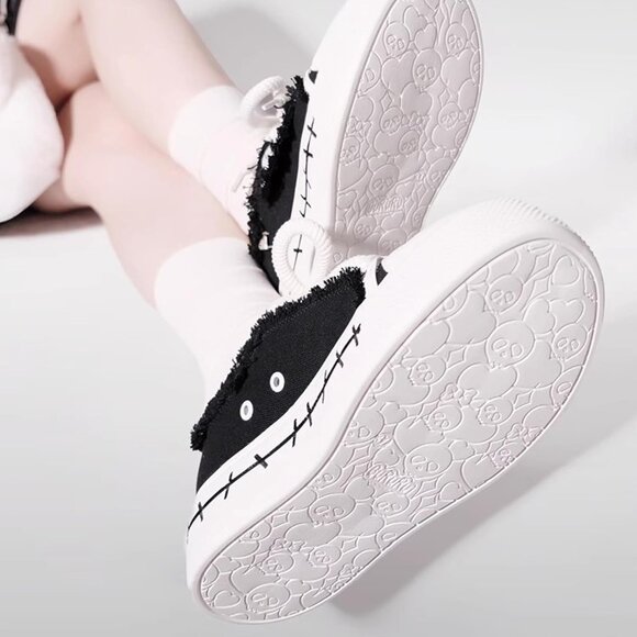 Y2K Goth Platform Sneakers Canvas Chunky Sole Retro Shoes Women Casual - Picture 3 of 7